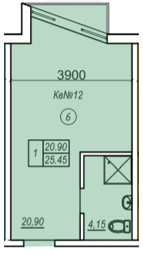 1-кімнатна 25.45 м² в ЖК Олімпієць від 30 900 грн/м², Одеса