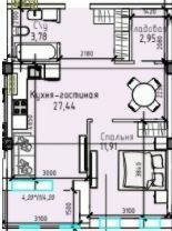1-кімнатна 50.28 м² в ЖК Простір Eco City (Простір на Радісній від 20 550 грн/м², Одеса
