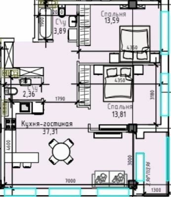 2-кімнатна 74.92 м² в ЖК Простір Eco City (Простір на Радісній від 27 800 грн/м², Одеса