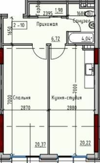 1-кімнатна 53.33 м² в ЖК Простір на Донського від 25 550 грн/м², Одеса