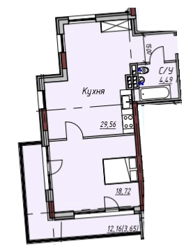 1-кімнатна 56.23 м² в ЖК Пространство на Маячном від 32 600 грн/м², Одеса