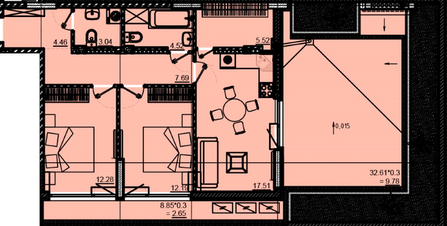 3-кімнатна 79.64 м² в ЖК Простір на Педагогічній від 32 100 грн/м², Одеса