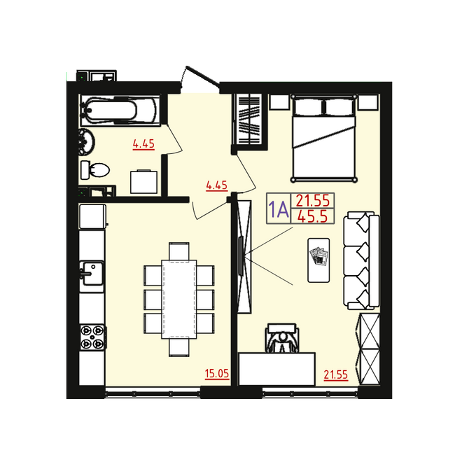 1-кімнатна 45.5 м² в ЖМ Острови від 17 500 грн/м², Одеса