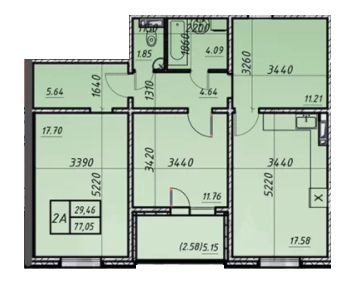 2-кімнатна 77.05 м² в ЖК Navigator 2 від 23 000 грн/м², Київ