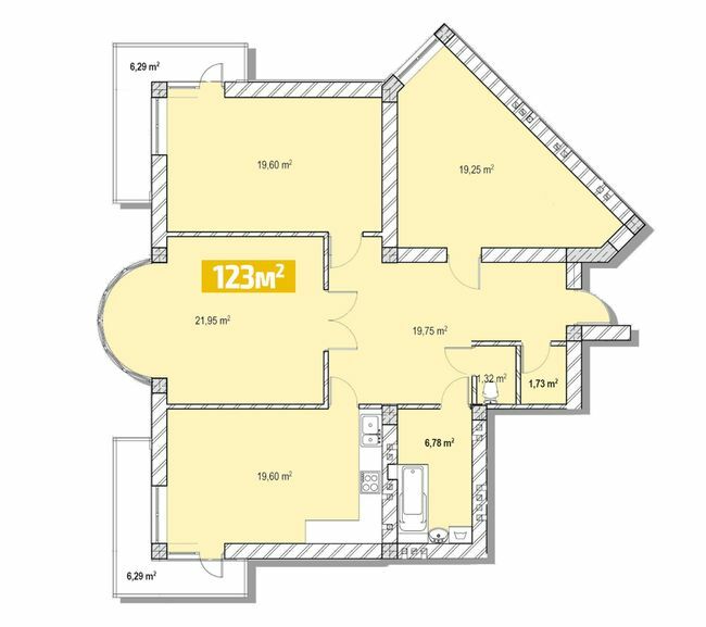 3-кімнатна 123 м² в ЖК Приозерний від 17 900 грн/м², м. Новояворівськ
