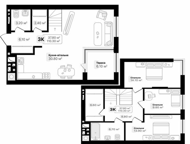 Двухуровневая 110.3 м² в ЖК Auroom City от 21 100 грн/м², Львов