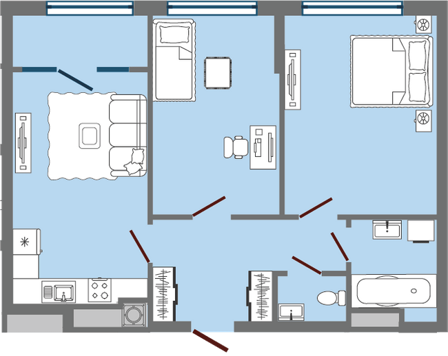 2-комнатная 67.45 м² в ЖК Greenville Park Lviv от 25 050 грн/м², Львов