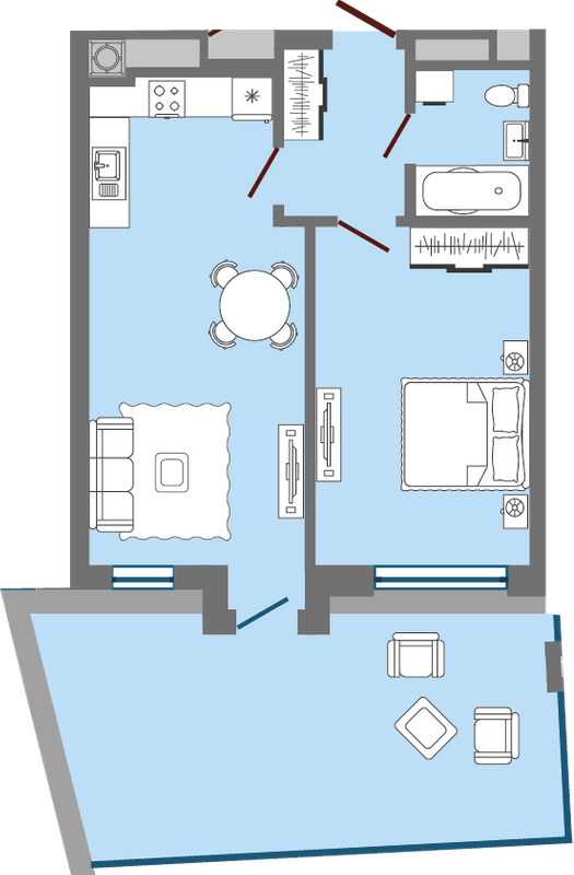 1-комнатная 55.64 м² в ЖК Greenville Park Lviv от 28 250 грн/м², Львов