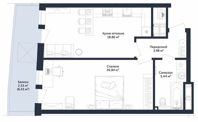 1-комнатная 56.07 м² в ЖК Viking Park от 34 750 грн/м², Львов