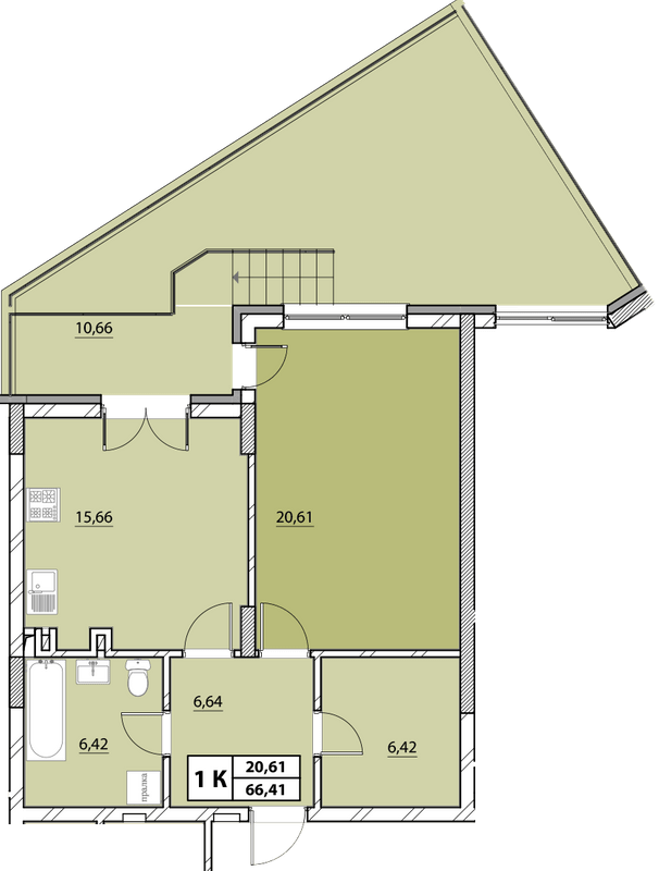 1-кімнатна 66.41 м² в ЖК Гіацинт-Люкс від 40 550 грн/м², Львів