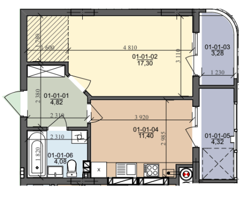 1-комнатная 42.9 м² в ЖК на ул. Трускавецкая от 18 500 грн/м², с. Сокольники