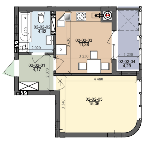 1-комнатная 44.36 м² в ЖК на ул. Трускавецкая от 18 500 грн/м², с. Сокольники
