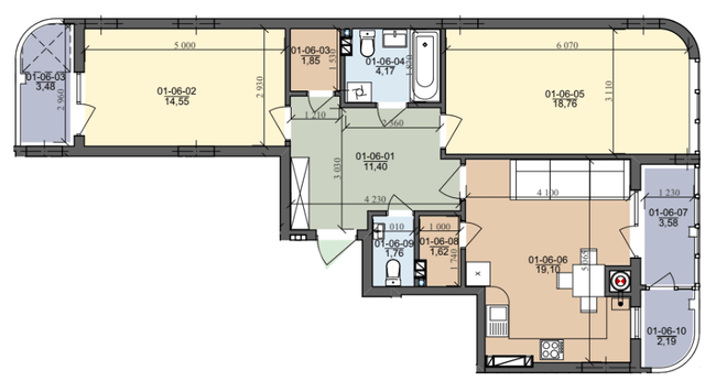 2-комнатная 78.49 м² в ЖК на ул. Трускавецкая от 18 000 грн/м², с. Сокольники