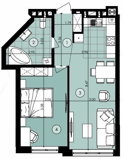 1-комнатная 50.91 м² в ЖК Парк Арена от 18 600 грн/м², Львов