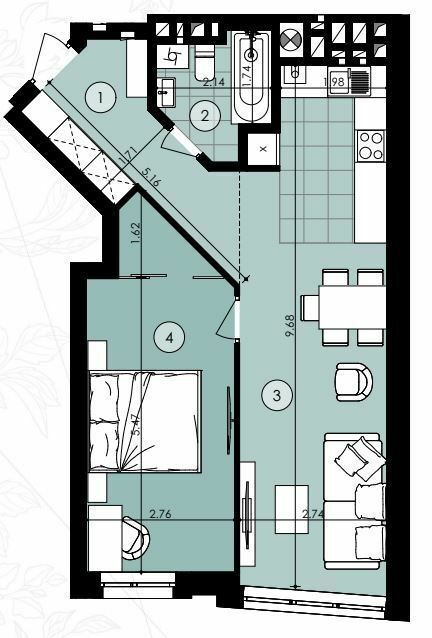 1-комнатная 53.94 м² в ЖК Парк Арена от 20 900 грн/м², Львов