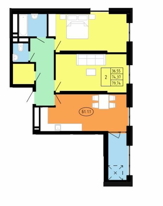 2-комнатная 79.74 м² в ЖК ул. Замарстыновская, 134А от 31 050 грн/м², Львов