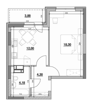 1-комнатная 42.66 м² в ЖК OK`LAND от 39 209 грн/м², Киев