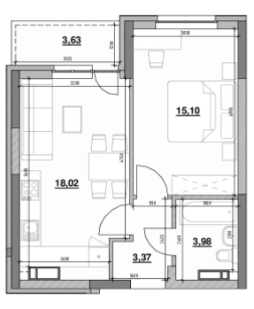 1-комнатная 44.1 м² в ЖК OK`LAND от 39 211 грн/м², Киев