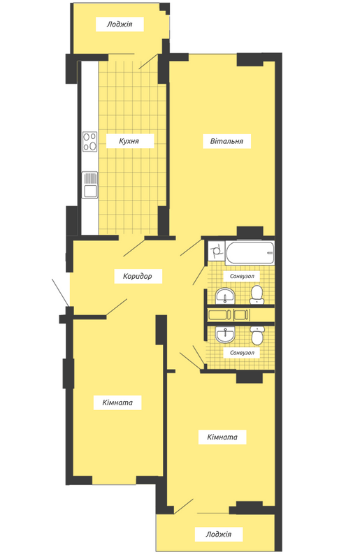 3-кімнатна 85.04 м² в ЖК Crystal River від 10 300 грн/м², Івано-Франківськ