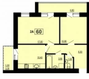 2-кімнатна 60 м² в ЖК на вул. Галицька від 12 400 грн/м², Івано-Франківськ