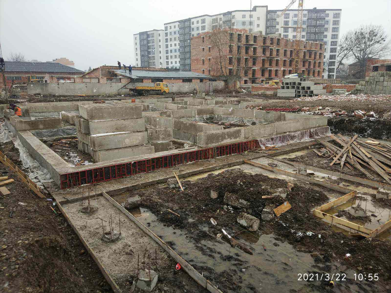 Ход строительства ЖК Клубный городок 12, март, 2021 год