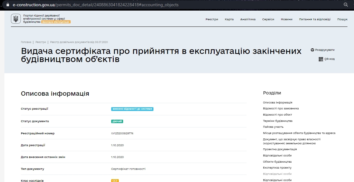 Сертифікат про готовність Дом 2, ЖМ Beverly Hills
