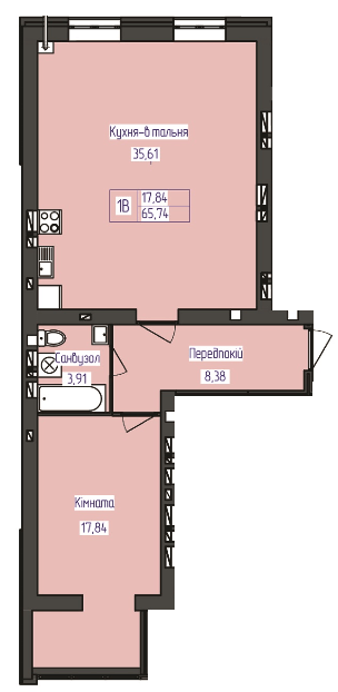 1-комнатная 35.74 м² в ЖК Польский бульвар от 14 000 грн/м², Житомир