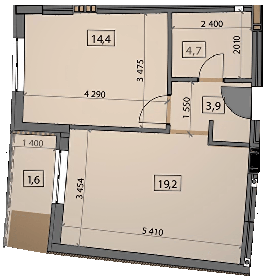 1-кімнатна 43.86 м² в ЖК Crystal від 23 150 грн/м², Ужгород