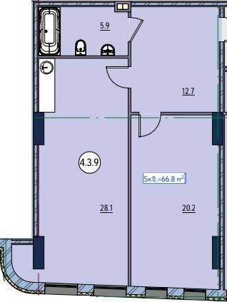 1-кімнатна 66.8 м² в ЖК Простір біля Стамбульського парка від 40 900 грн/м², Одеса