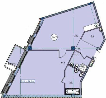 1-кімнатна 84.5 м² в ЖК Простір біля Стамбульського парка від 38 700 грн/м², Одеса