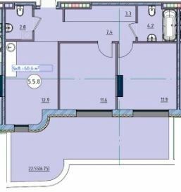 2-кімнатна 60.6 м² в ЖК Простір біля Стамбульського парка від 44 150 грн/м², Одеса