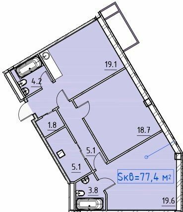 2-кімнатна 77.4 м² в ЖК Простір біля Стамбульського парка від 46 850 грн/м², Одеса