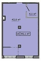 1-кімнатна 46.1 м² в ЖК Кіровський від 15 850 грн/м², м. Мелітополь