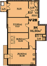 3-кімнатна 116.8 м² в ЖК Бородіно від 23 100 грн/м², Запоріжжя