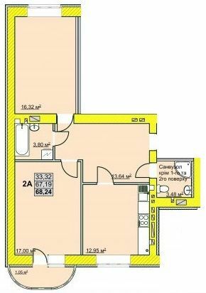 2-комнатная 68.25 м² в ЖК на ул. Успенско-Троицкая, 72/8 от 11 750 грн/м², г. Конотоп