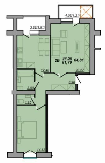 2-комнатная 61.79 м² в ЖК Березовиця от 15 000 грн/м², пгт Великая Березовица