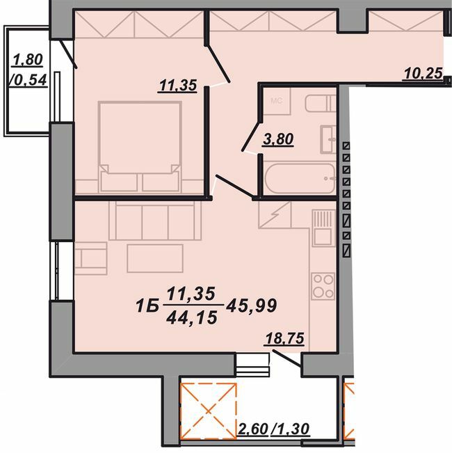 1-комнатная 44.15 м² в ЖК Березовиця от 15 000 грн/м², пгт Великая Березовица