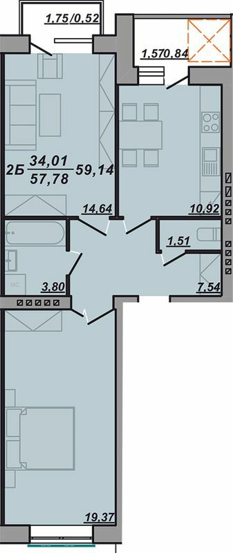 2-комнатная 57.78 м² в ЖК Березовиця от 15 000 грн/м², пгт Великая Березовица
