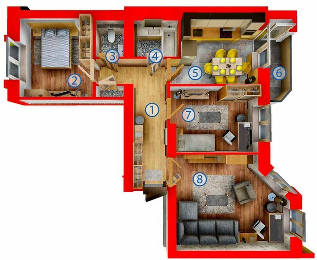 3-кімнатна 84.75 м² в ЖК на вул. Довженко від 16 800 грн/м², Тернопіль