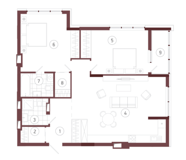2-комнатная 92.62 м² в ЖК Obolon Plaza от 69 500 грн/м², Киев