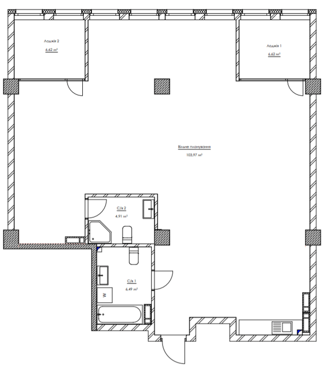 3-комнатная 128.61 м² в ЖК KYIVPROEKT City Space от 103 923 грн/м², Киев
