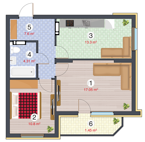 2-кімнатна 54.51 м² в ЖК Orange City від 25 000 грн/м², Київ