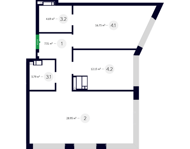 2-кімнатна 73.64 м² в ЖК White Lines від 65 000 грн/м², Київ