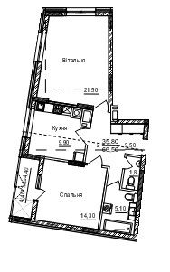2-комнатная 66.5 м² в ЖК Акварели Проспекта от 20 100 грн/м², Черновцы