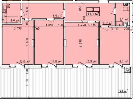 3-кімнатна 91.1 м² в ЖК Віденський Квартал від 20 000 грн/м², Чернівці
