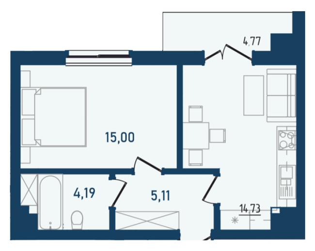 1-комнатная 43.8 м² в ЖК Престижный 2 от 25 450 грн/м², Черновцы