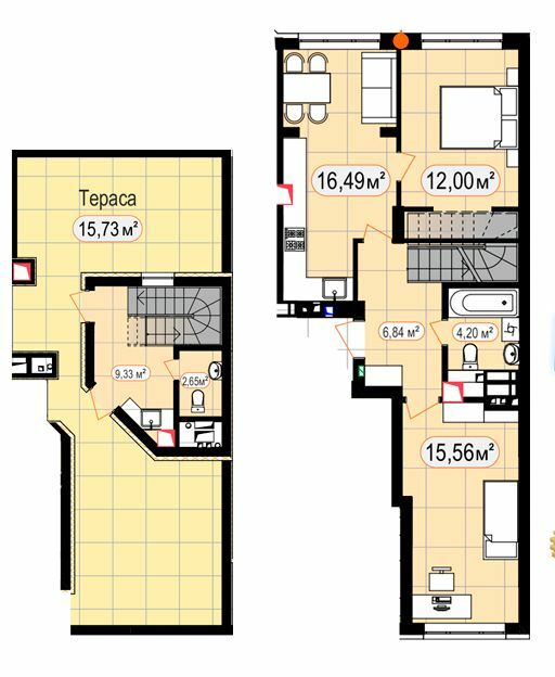 Дворівнева 84.86 м² в ЖК 7'я від 26 600 грн/м², с. Щасливе