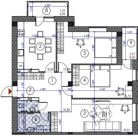3-кімнатна 93.34 м² в ЖМ Саванна Сіті від 17 000 грн/м², м. Бровари