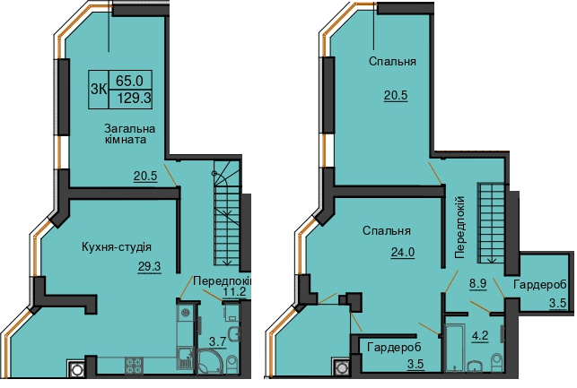 Двухуровневая 129.3 м² в ЖК Sofia Nova от 30 000 грн/м², с. Новоселки