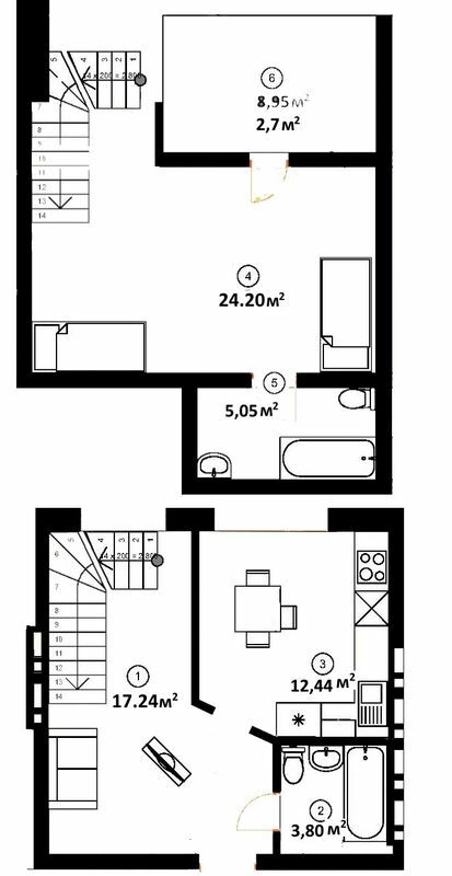 Дворівнева 65.43 м² в ЖК City Lake від 15 000 грн/м², с. Шевченкове